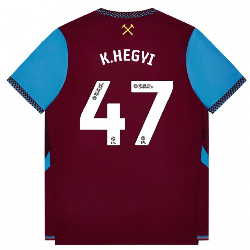 Danxen Dames Krisztian Hegyi #47 Bordeaux Korenbloemblauw Thuisshirt Thuistenue 2026/27 T-Shirt België