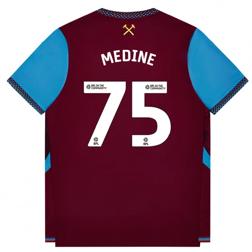 Danxen Dames Jethro Medine #75 Bordeaux Korenbloemblauw Thuisshirt Thuistenue 2026/27 T-Shirt België