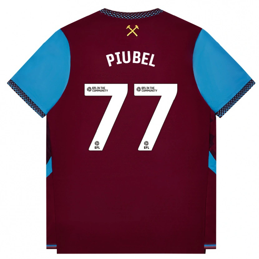Danxen Dames Seraina Piubel #77 Bordeaux Korenbloemblauw Thuisshirt Thuistenue 2026/27 T-Shirt België