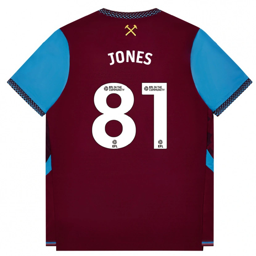 Danxen Dames Liam Jones #81 Bordeaux Korenbloemblauw Thuisshirt Thuistenue 2026/27 T-Shirt België