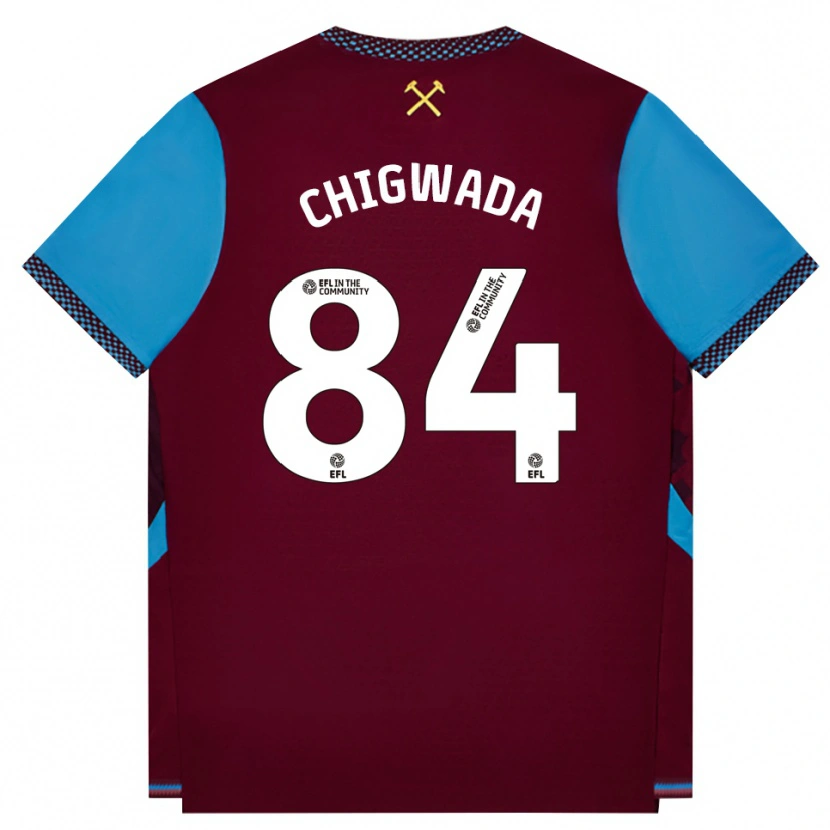 Danxen Dames David Chigwada #84 Bordeaux Korenbloemblauw Thuisshirt Thuistenue 2026/27 T-Shirt België