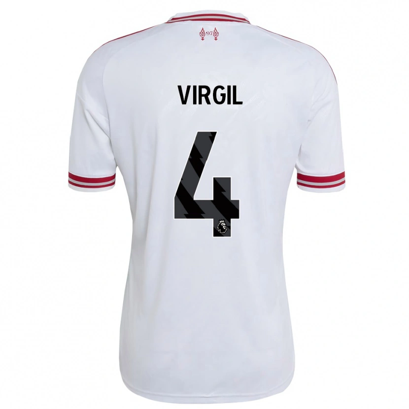 Danxen Dames Virgil Van Dijk #4 Rood Wit Uitshirt Uittenue 2026/27 T-Shirt België