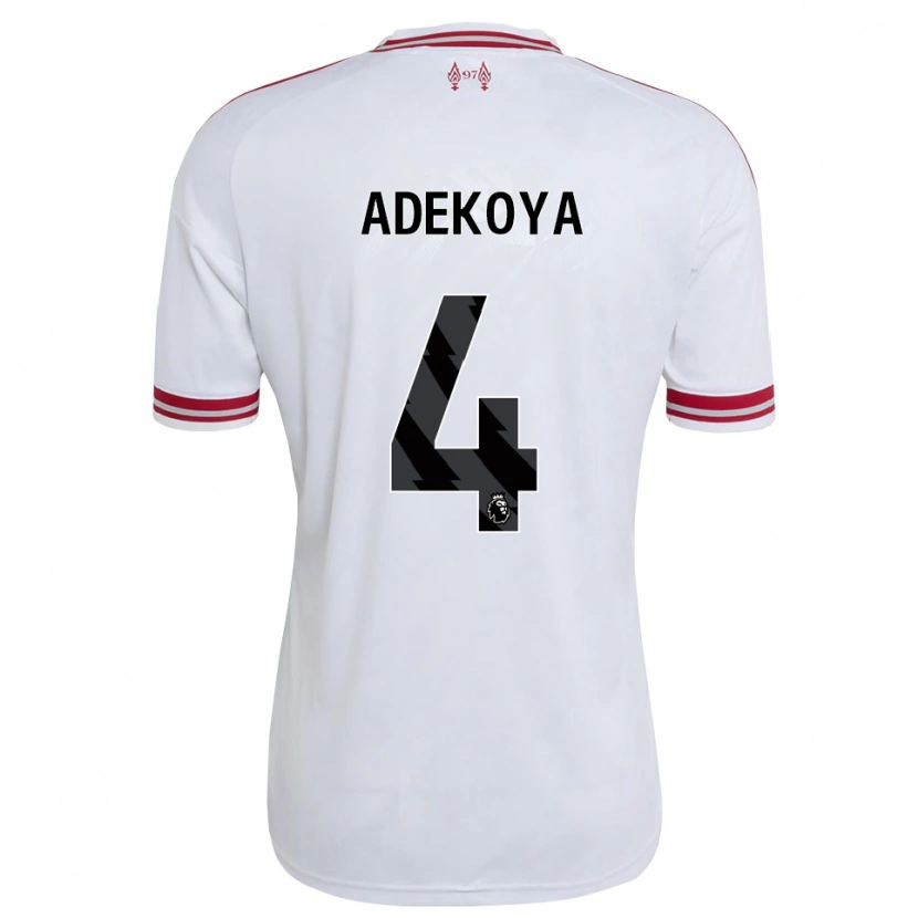 Danxen Dames Noah Adekoya #4 Rood Wit Uitshirt Uittenue 2026/27 T-Shirt België