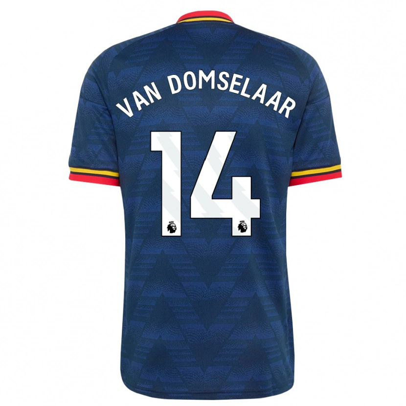 Danxen Dames Daphne Van Domselaar #14 Middernachtblauw Geel Rood Uitshirt Uittenue 2026/27 T-Shirt België