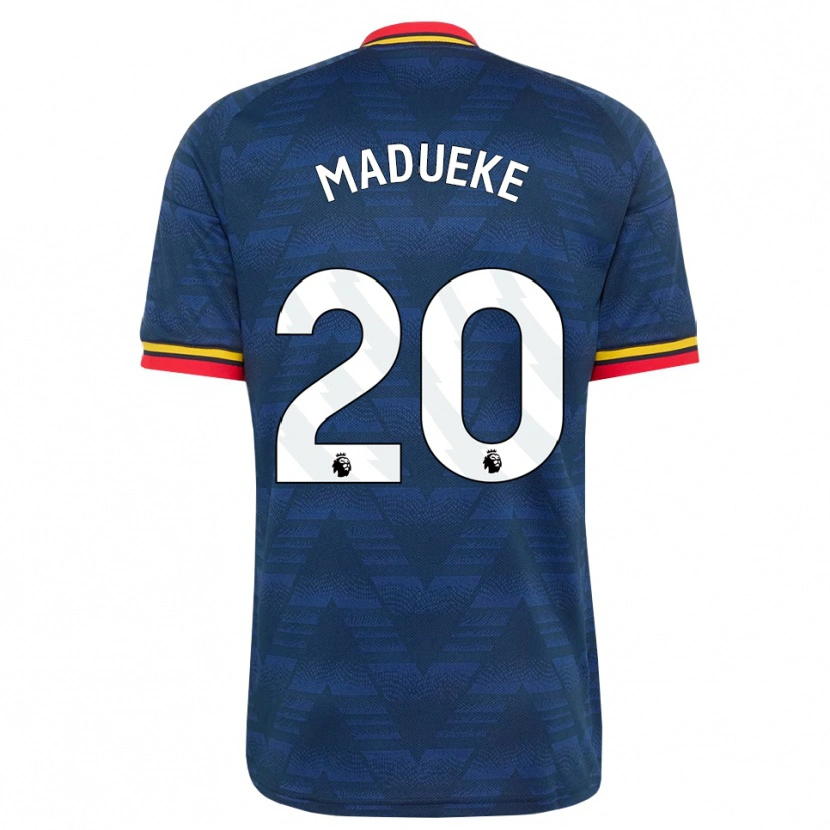 Danxen Dames Noni Madueke #20 Middernachtblauw Geel Rood Uitshirt Uittenue 2026/27 T-Shirt België