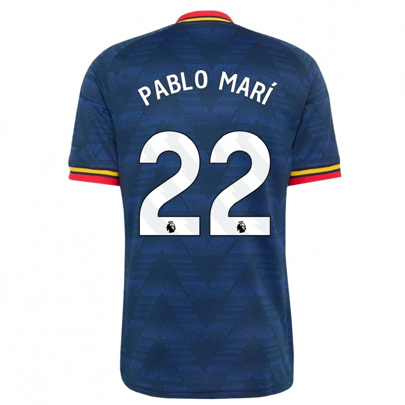 Danxen Dames Pablo Mari #22 Middernachtblauw Geel Rood Uitshirt Uittenue 2026/27 T-Shirt België