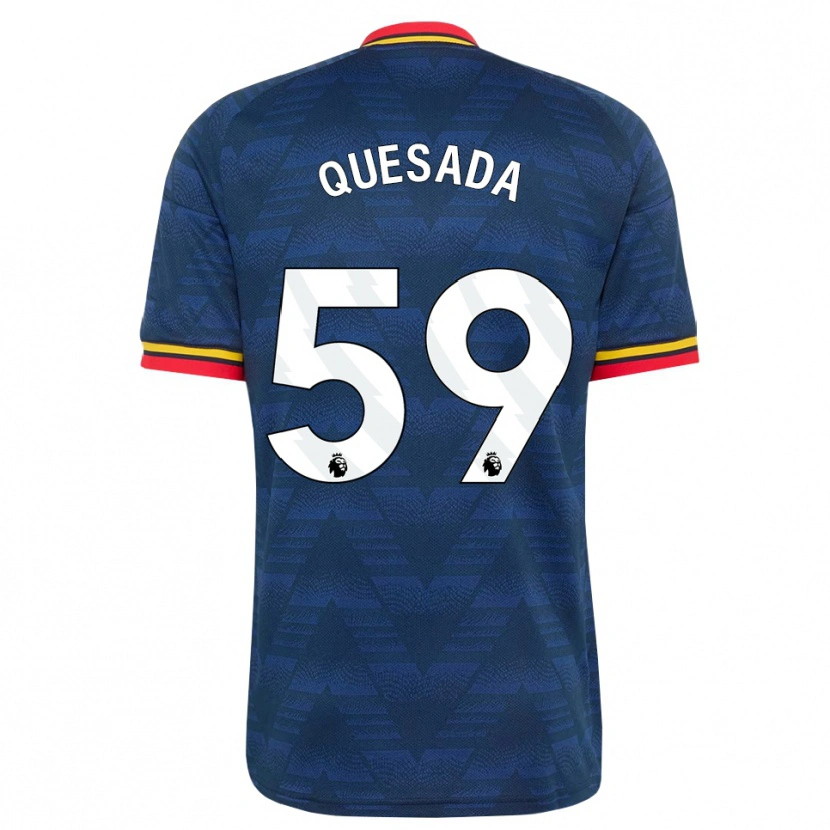 Danxen Dames Elián Quesada #59 Middernachtblauw Geel Rood Uitshirt Uittenue 2026/27 T-Shirt België