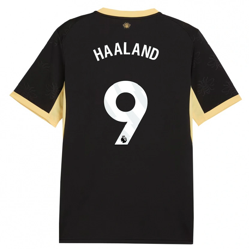 Danxen Dames Erling Haaland #9 Zwart Geel Uitshirt Uittenue 2026/27 T-Shirt België