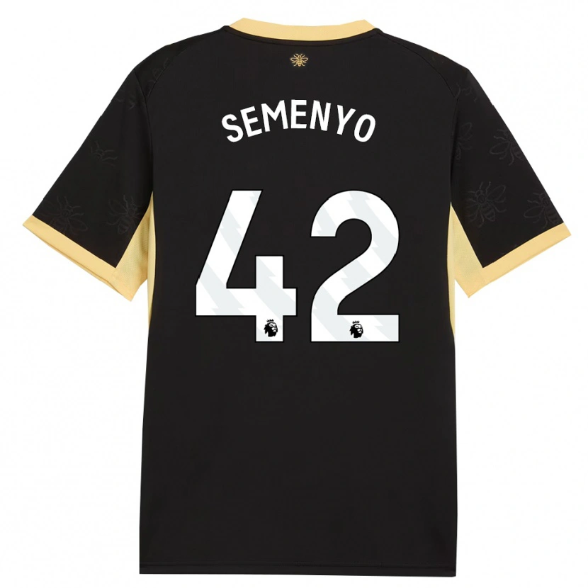 Danxen Dames Antoine Semenyo #42 Zwart Geel Uitshirt Uittenue 2026/27 T-Shirt België