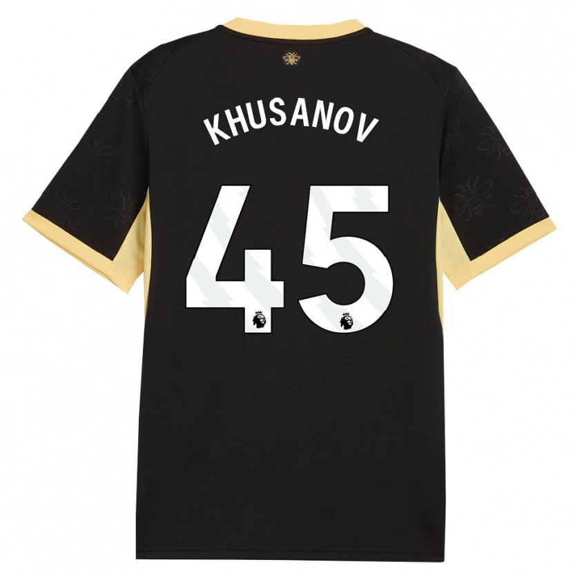 Danxen Dames Abdukodir Khusanov #45 Zwart Geel Uitshirt Uittenue 2026/27 T-Shirt België
