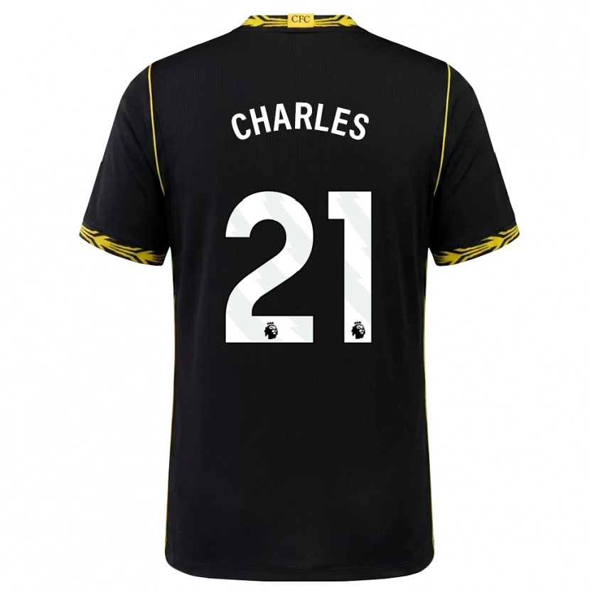 Danxen Dames Niamh Charles #21 Zwart Geel Uitshirt Uittenue 2026/27 T-Shirt België