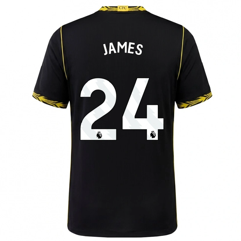 Danxen Dames Reece James #24 Zwart Geel Uitshirt Uittenue 2026/27 T-Shirt België