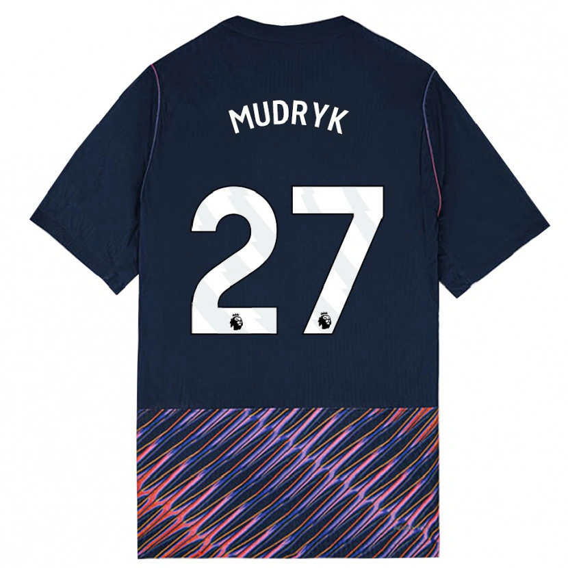 Danxen Dames Mykhaylo Mudryk #27 Koninklijk Blauw Wit Uitshirt Uittenue 2026/27 T-Shirt België