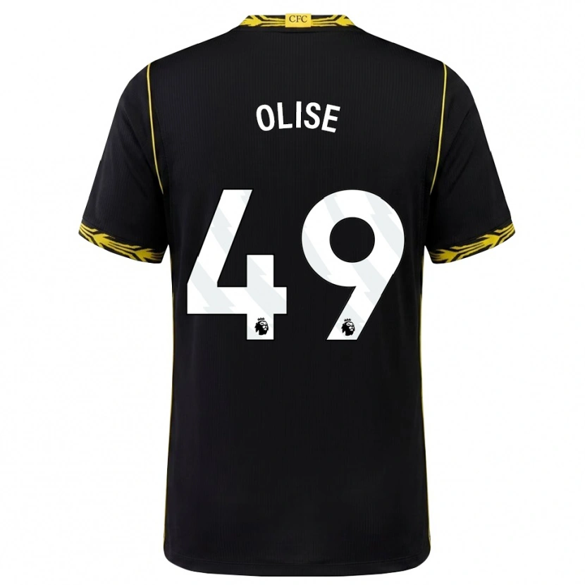 Danxen Dames Richard Olise #49 Zwart Geel Uitshirt Uittenue 2026/27 T-Shirt België