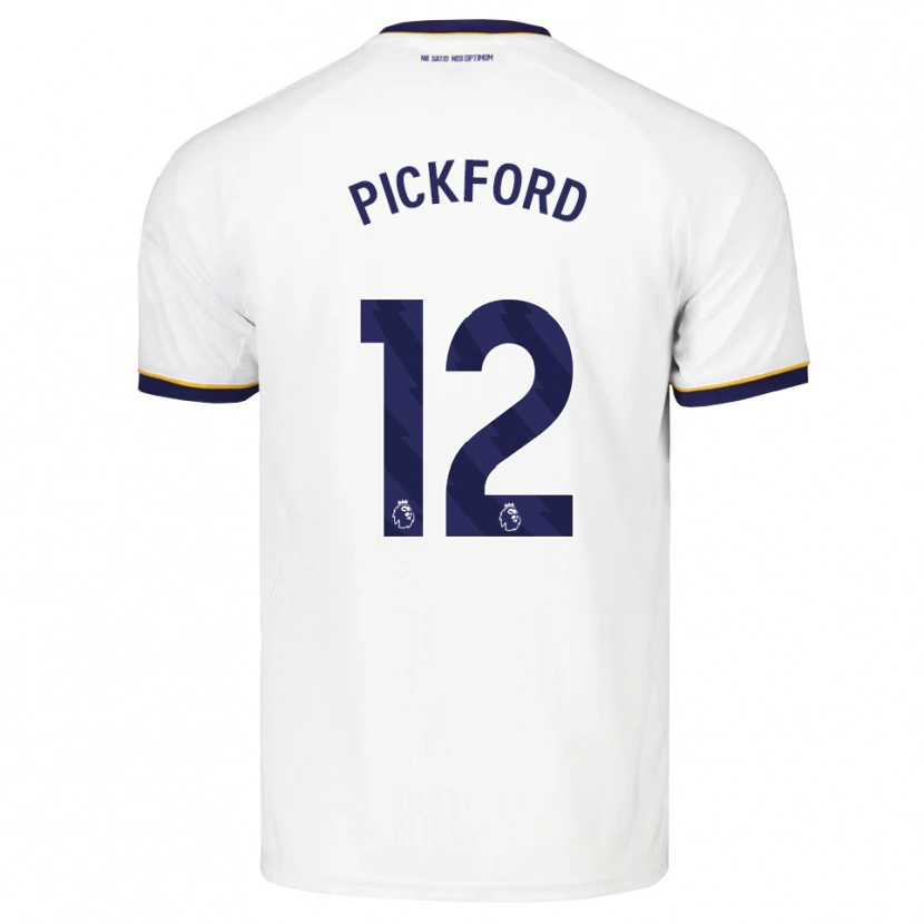 Danxen Dames Jordan Pickford #12 Middernachtblauw Wit Geel Uitshirt Uittenue 2026/27 T-Shirt België