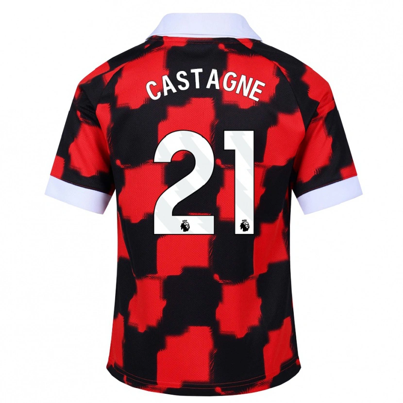 Danxen Dames Timothy Castagne #21 Rood Wit Zwart Uitshirt Uittenue 2026/27 T-Shirt België