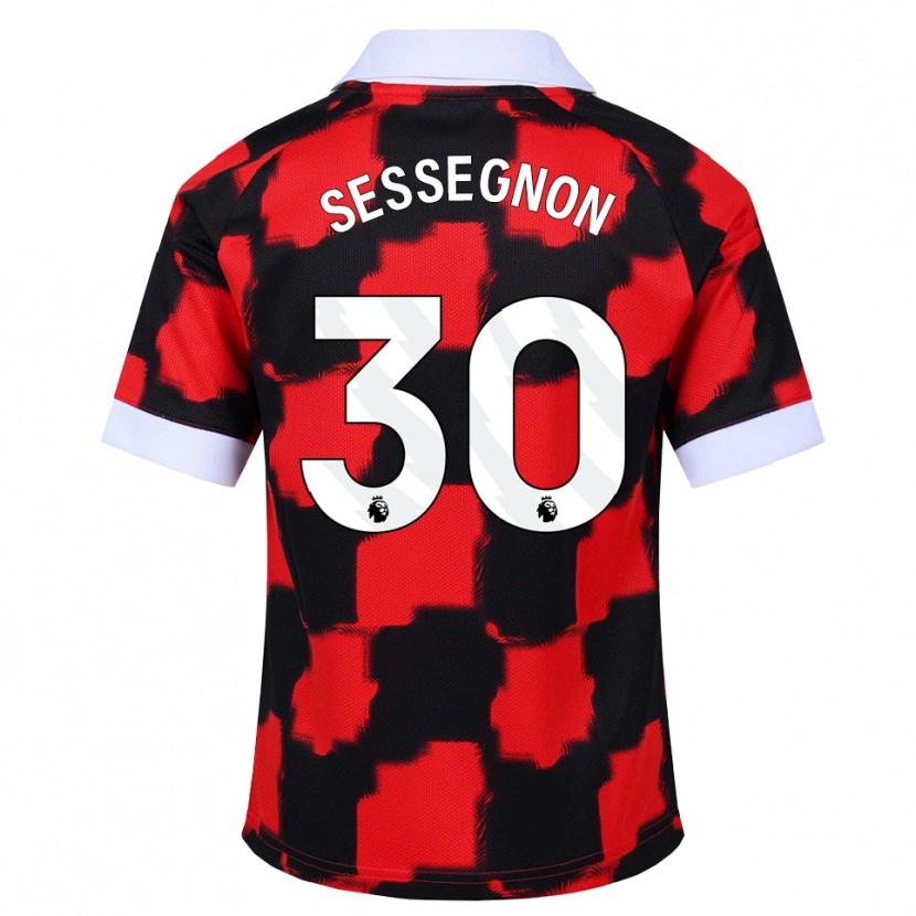 Danxen Dames Ryan Sessegnon #30 Rood Wit Zwart Uitshirt Uittenue 2026/27 T-Shirt België