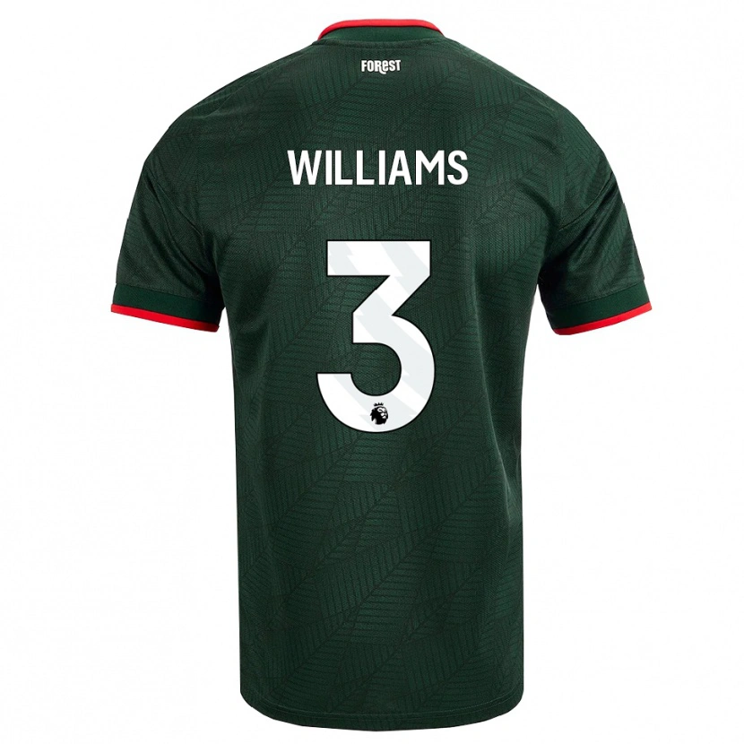 Danxen Dames Neco Williams #3 Donkergroen Rood Uitshirt Uittenue 2026/27 T-Shirt België