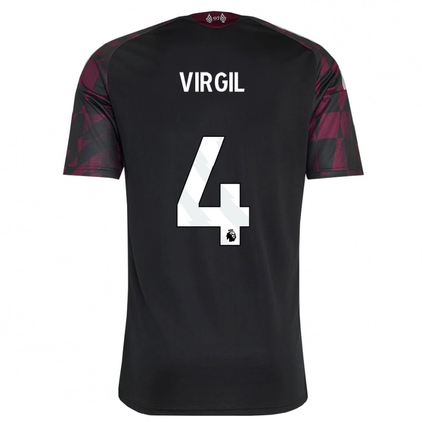 Danxen Dames Virgil Van Dijk #4 Zwart Wit Paars Thuisshirt Derde Tenue 2026/27 T-Shirt België