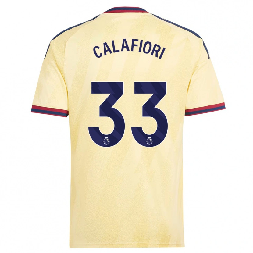 Danxen Dames Riccardo Calafiori #33 Licht Geel Middernachtblauw Thuisshirt Derde Tenue 2026/27 T-Shirt België