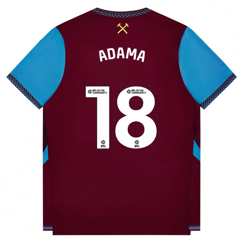 Danxen Dames Adama Boiro #18 Bordeaux Korenbloemblauw Thuisshirt Thuistenue 2026/27 T-Shirt België