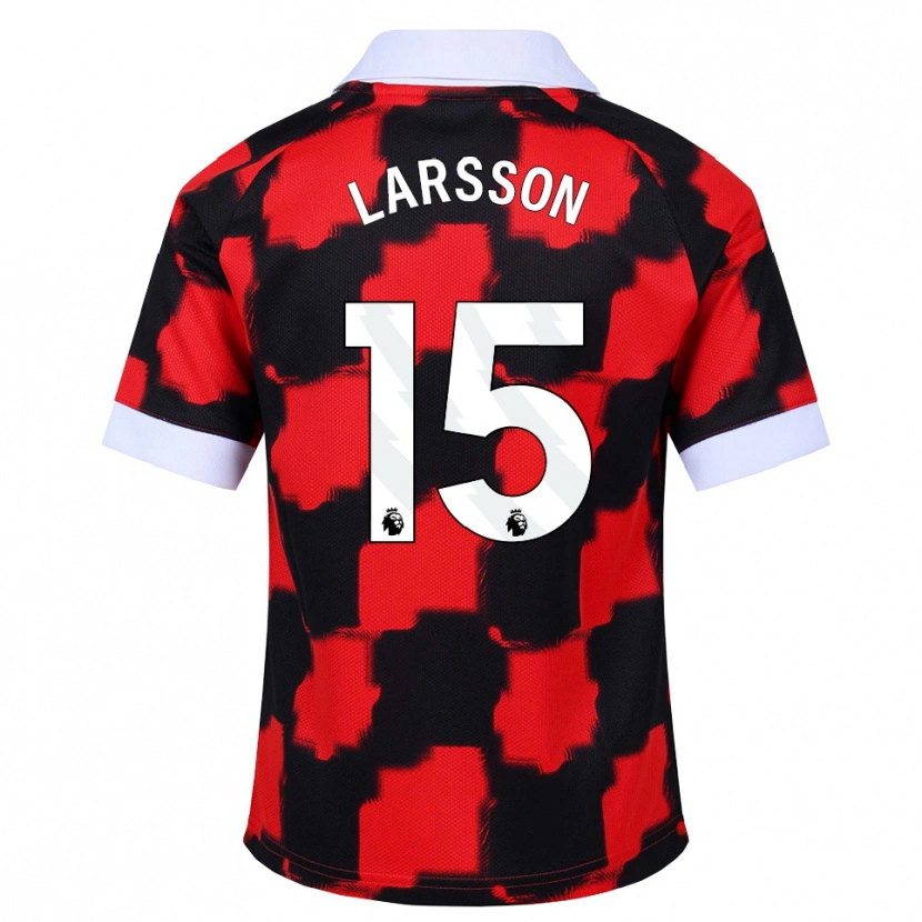 Danxen Dames Hugo Larsson #15 Rood Wit Zwart Uitshirt Uittenue 2026/27 T-Shirt België