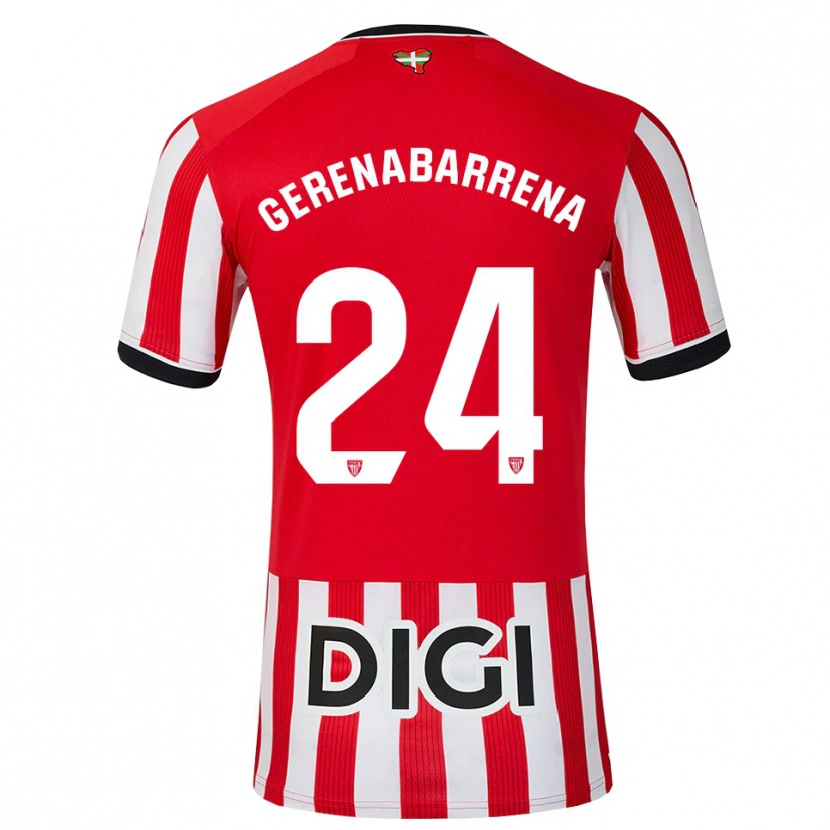 Danxen Kinderen Beñat Gerenabarrena #24 Rood Zwart Wit Thuisshirt Thuistenue 2026/27 T-Shirt België