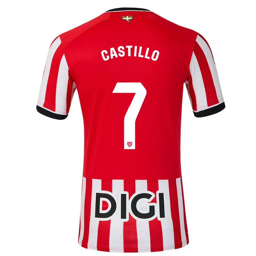 Danxen Kinderen Unai Castillo #7 Rood Zwart Wit Thuisshirt Thuistenue 2026/27 T-Shirt België