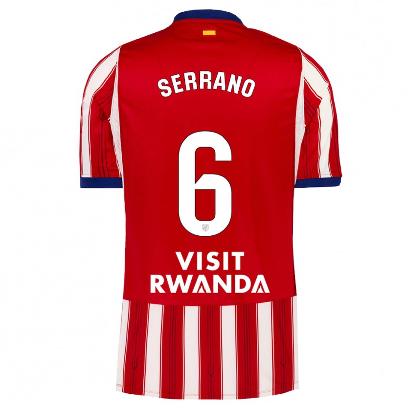 Danxen Kinderen Javi Serrano #6 Koninklijk Blauw Rood Wit Thuisshirt Thuistenue 2026/27 T-Shirt België