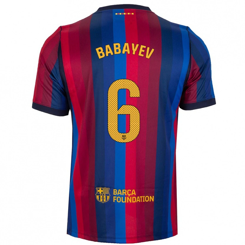 Danxen Kinderen Ibrahim Babayev #6 Koninklijk Blauw Rood Geel Thuisshirt Thuistenue 2026/27 T-Shirt België