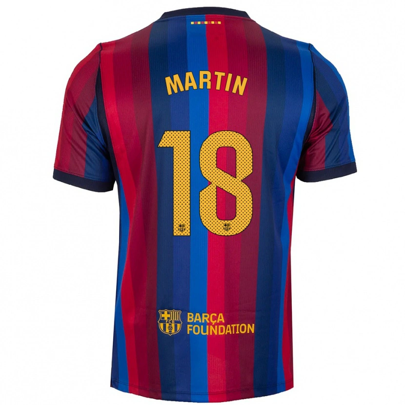 Danxen Kinderen Gerard Martín #18 Koninklijk Blauw Rood Geel Thuisshirt Thuistenue 2026/27 T-Shirt België