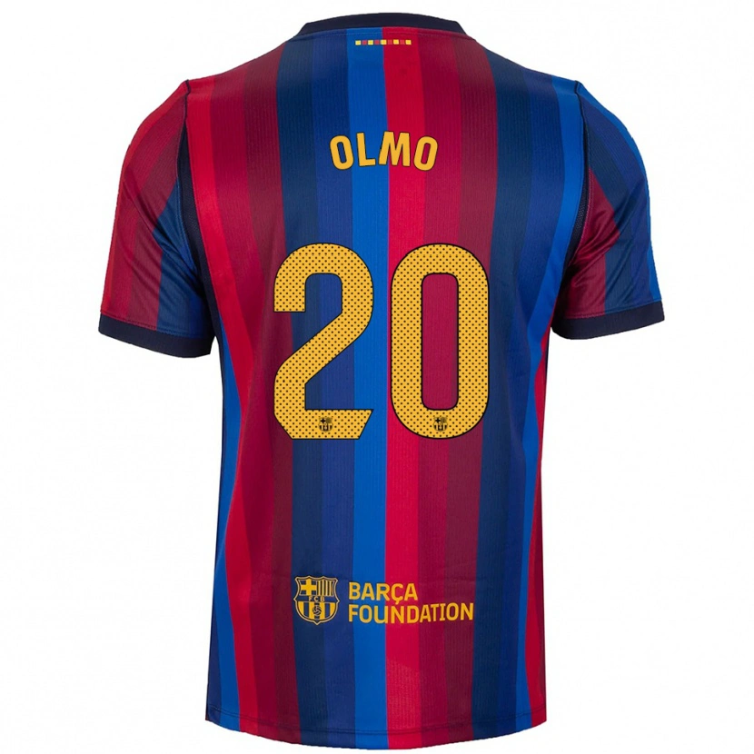 Danxen Kinderen Dani Olmo #20 Koninklijk Blauw Rood Geel Thuisshirt Thuistenue 2026/27 T-Shirt België