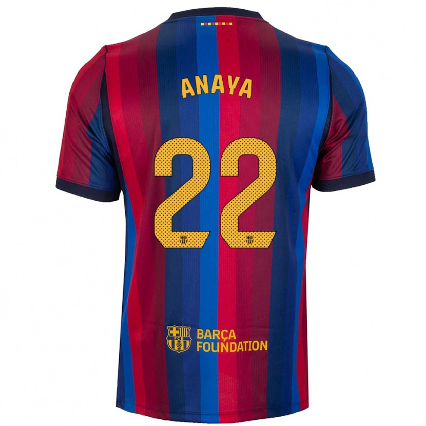 Danxen Kinderen Joan Anaya #22 Koninklijk Blauw Rood Geel Thuisshirt Thuistenue 2026/27 T-Shirt België