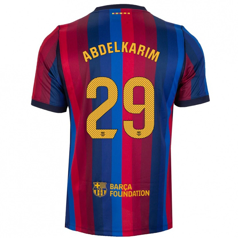 Danxen Kinderen Hamza Abdelkarim #29 Koninklijk Blauw Rood Geel Thuisshirt Thuistenue 2026/27 T-Shirt België