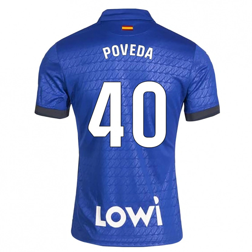 Danxen Kinderen Pedro Poveda #40 Blauw Wit Zwart Thuisshirt Thuistenue 2026/27 T-Shirt België