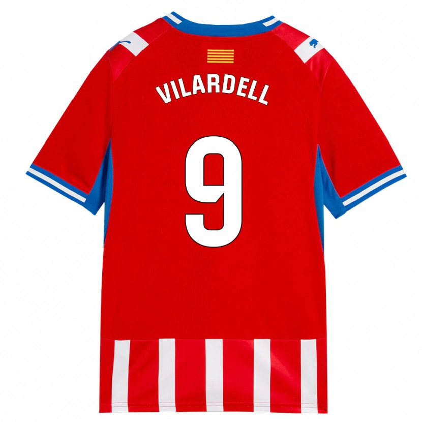 Danxen Kinderen Júlia Vilardell #9 Rood Wit Hemelsblauw Thuisshirt Thuistenue 2026/27 T-Shirt België