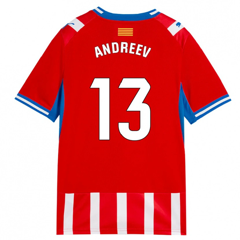 Danxen Kinderen Aleksandar Andreev #13 Rood Wit Hemelsblauw Thuisshirt Thuistenue 2026/27 T-Shirt België