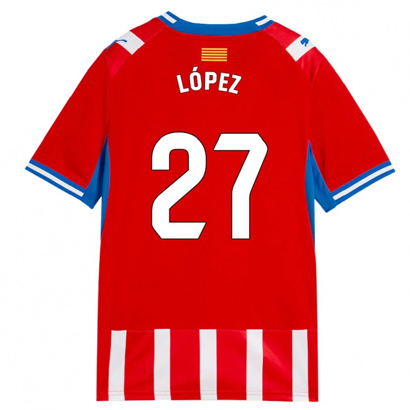Danxen Kinderen Toni López #27 Rood Wit Hemelsblauw Thuisshirt Thuistenue 2026/27 T-Shirt België