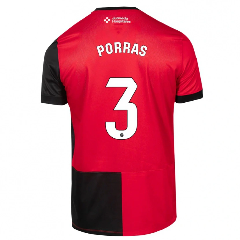 Danxen Kinderen Jordi Porras #3 Zwart Rood Wit Thuisshirt Thuistenue 2026/27 T-Shirt België