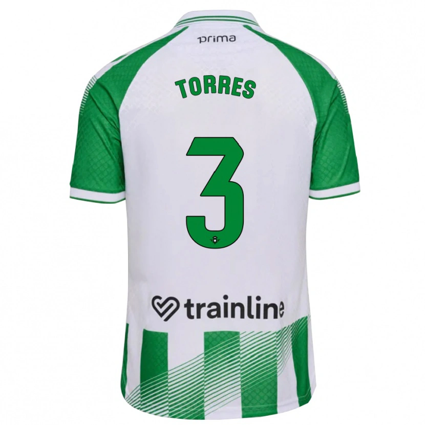 Danxen Kinderen Álex Torres #3 Lichtgroen Zwart Wit Thuisshirt Thuistenue 2026/27 T-Shirt België