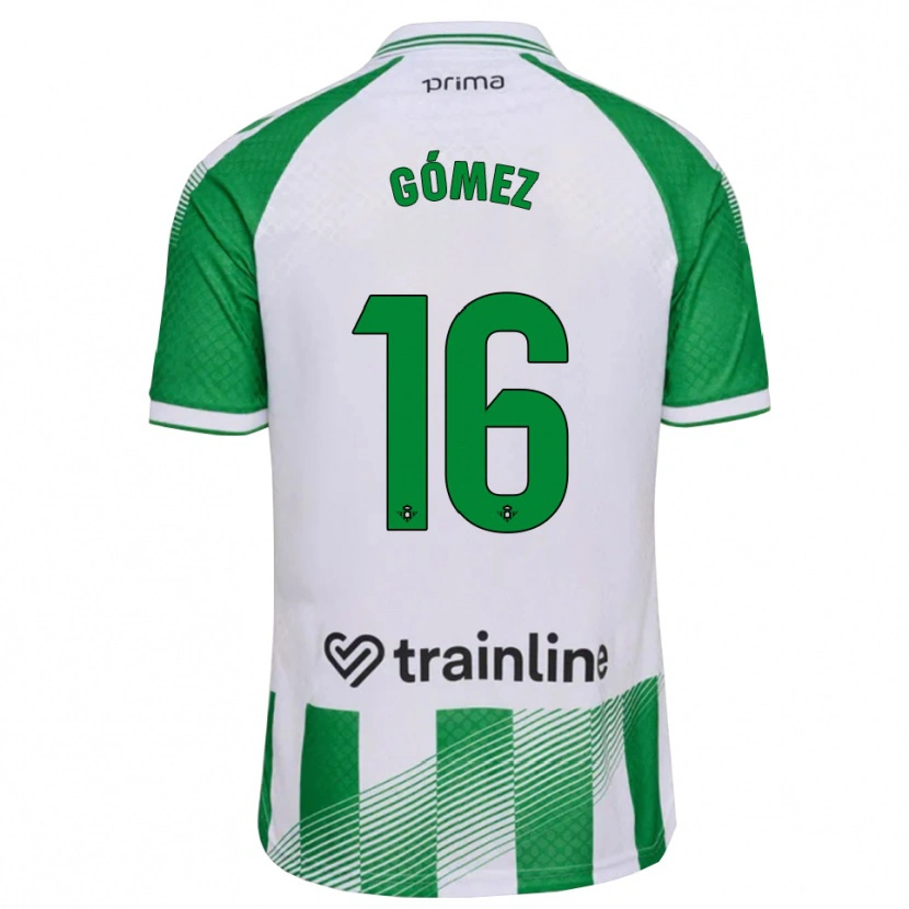 Danxen Kinderen Valentín Gómez #16 Lichtgroen Zwart Wit Thuisshirt Thuistenue 2026/27 T-Shirt België