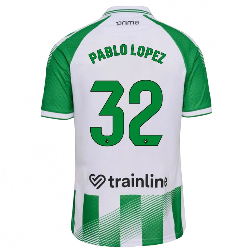 Danxen Kinderen Pablo López #32 Lichtgroen Zwart Wit Thuisshirt Thuistenue 2026/27 T-Shirt België
