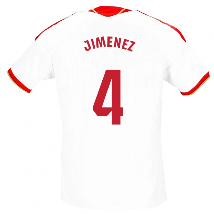 Danxen Kinderen Diego Jiménez #4 Wit Rood Thuisshirt Thuistenue 2026/27 T-Shirt België