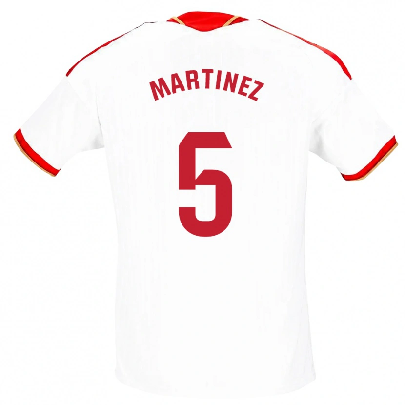 Danxen Kinderen Sergio Martínez #5 Wit Rood Thuisshirt Thuistenue 2026/27 T-Shirt België