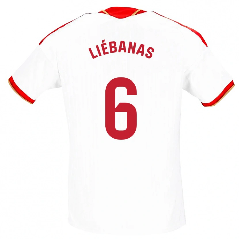 Danxen Kinderen José Manuel Liébanas #6 Wit Rood Thuisshirt Thuistenue 2026/27 T-Shirt België