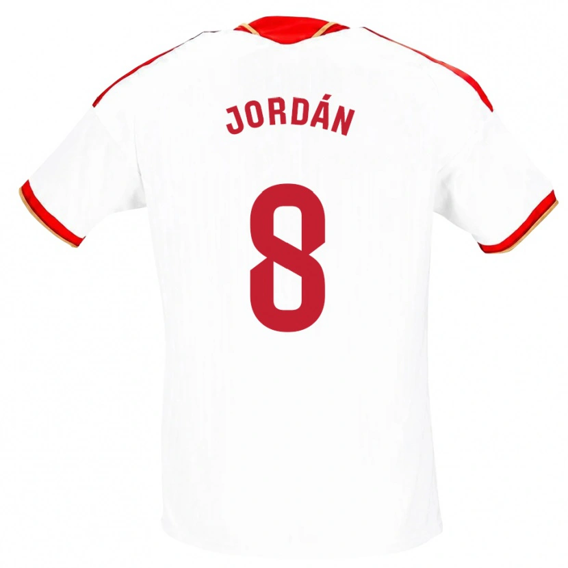 Danxen Kinderen Joan Jordán #8 Wit Rood Thuisshirt Thuistenue 2026/27 T-Shirt België
