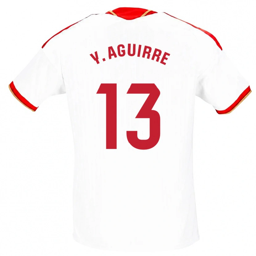 Danxen Kinderen Yolanda Aguirre Gutiérrez #13 Wit Rood Thuisshirt Thuistenue 2026/27 T-Shirt België