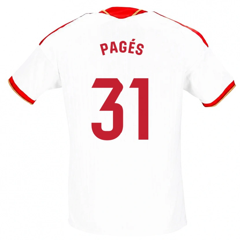 Danxen Kinderen Lukas Pagés #31 Wit Rood Thuisshirt Thuistenue 2026/27 T-Shirt België