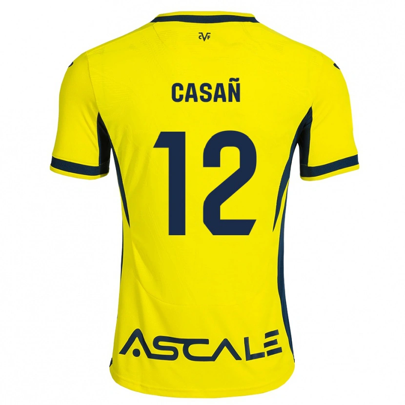 Danxen Kinderen Jorge Casañ #12 Geel Zwart Rood Thuisshirt Thuistenue 2026/27 T-Shirt België