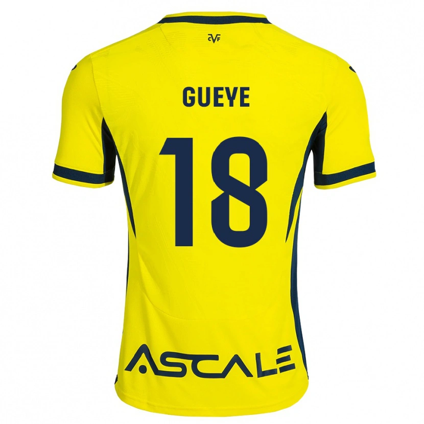 Danxen Kinderen Pape Gueye #18 Geel Zwart Rood Thuisshirt Thuistenue 2026/27 T-Shirt België